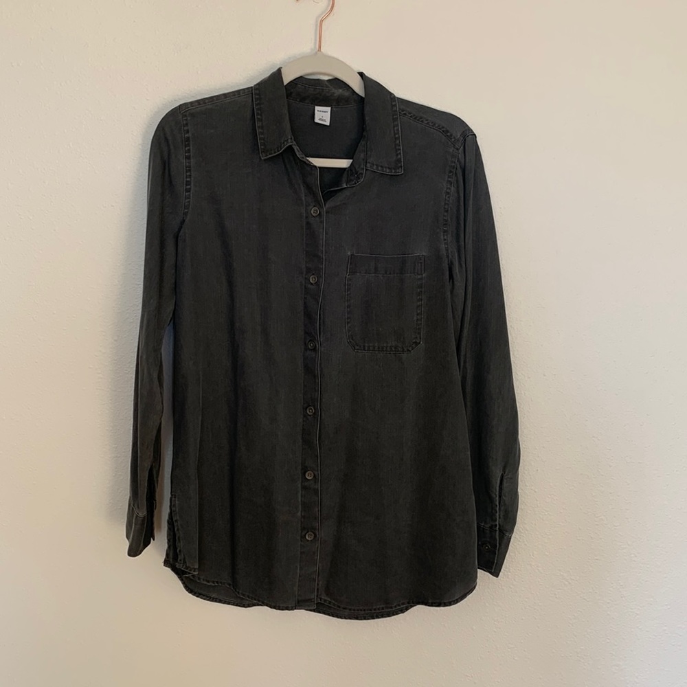 Old Navy Small Button Up Shirt washed black/gray